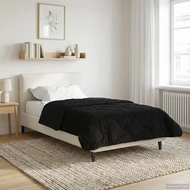 vidaXL Zomer Dekbed 135 x 220 cm Zomer Zwart