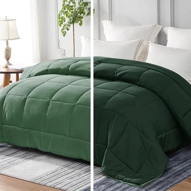 Gtb Dekbed 200x200 - Dekbedovertrek 200x200 Tweepersoons - Zomerdekbed - Donkergroen - 200cm x 200cm x 2cm