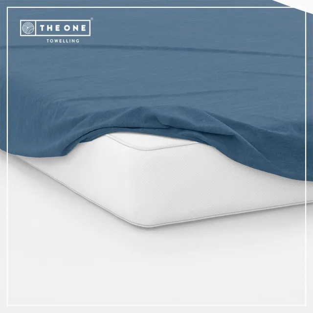 The One Towelling The One Bedding Hoeslaken - 100 x 220 cm - Eenpersoons - Katoen/Satijn - Indigo blauw