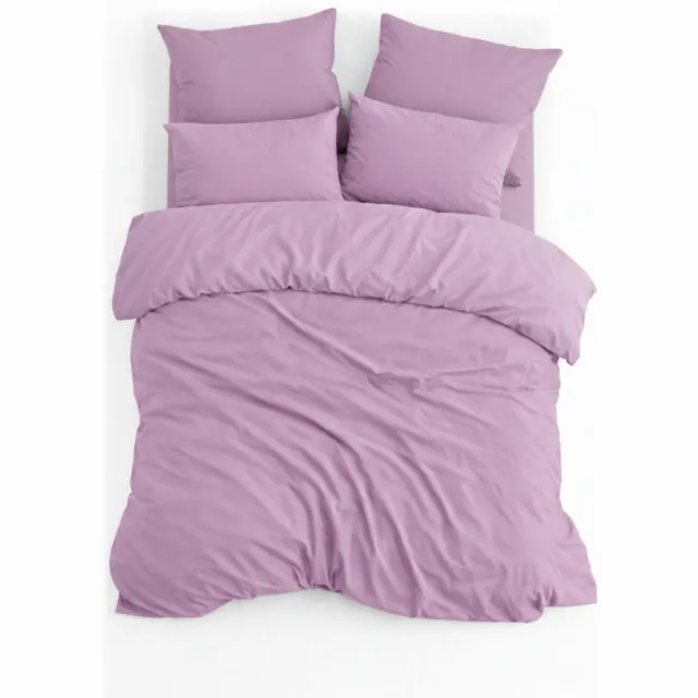 De Linde Home Dekbedovertrek, 100% Renforcé Katoen, Tweepersoons, 200x220 cm, Inclusief 2 stuks Kussenslopen 60x70 cm, Lila, Dekbedovertrekset, Zacht & Ademend, Dekbedovertrekken, De Linde Home