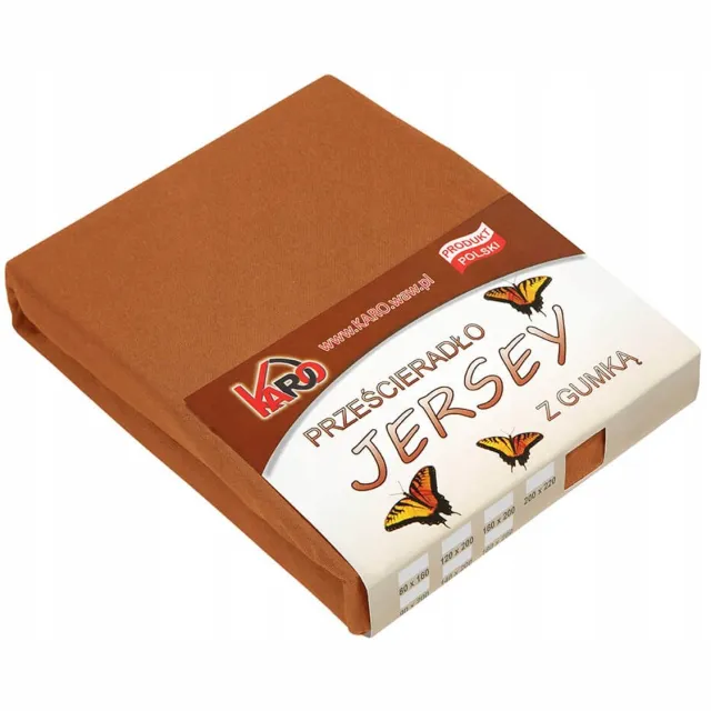 karo Jersey Hoeslaken met Elastiek 90x200 cm - Bruin KARO