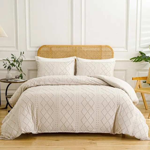 Ibenzoa Beige Boho Dekbedovertrekset – Omkeerbaar, Microvezel, Vintage Design