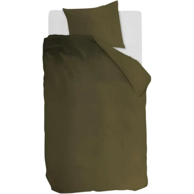 Budget Home Store Dekbedovertrek Cotton Uni Olive Green