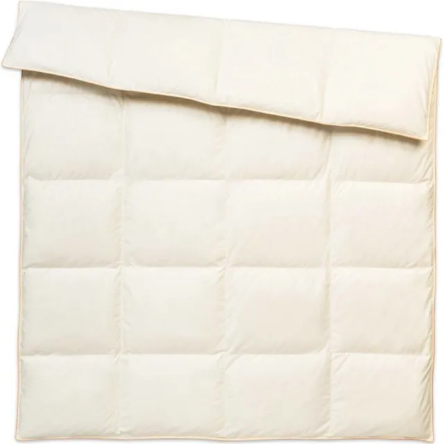OnceDoce® Ganzendons Dekbed 180x200cm – Quattro Stagioni 4 SEIZONEN Dons Dekbed 1600g Vulling – 100% Katoenen Tijk Crème - Satijnen Bies – Wasbaar - Luchtig Warm en comfortabel