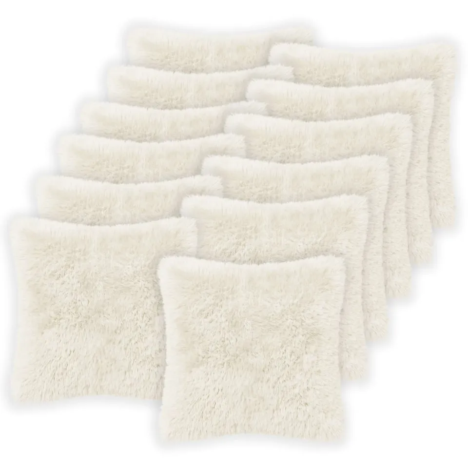 vidaXL Kussensloop 12 st HEERLEN Wit 50 x 50 cm PV Fleece, foto 3