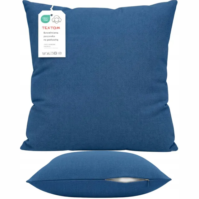 Textom Kussenhoes 40x40 cm Katoen - Zacht & Duurzaam Blauw