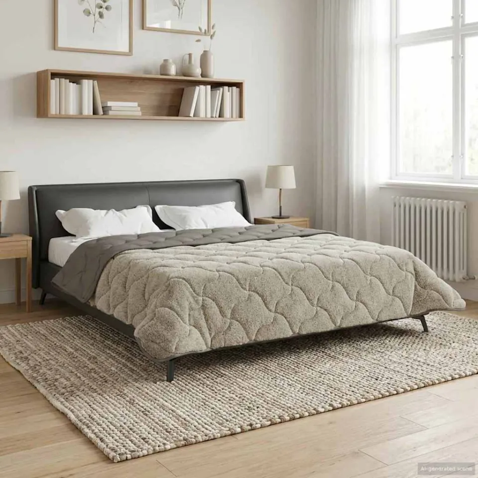 vidaXL Zomer Dekbed 200 x 240 cm Zomer Lichtgrijs Ademend, foto 4