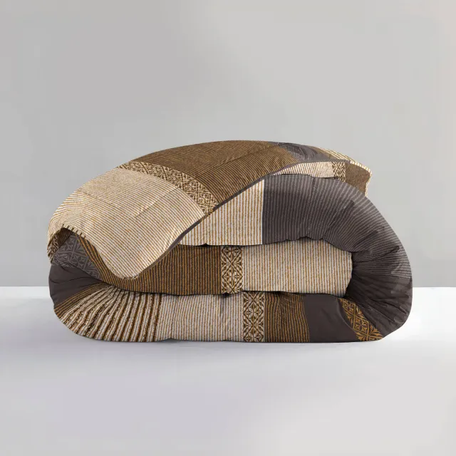 Sleeptime dekbed zonder overtrek met kussensloop Lazy wasbaar Taupe print
