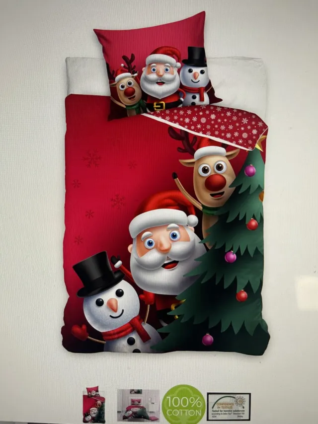 Sweet Home Kerst dekbedovertrek Santa 140 x 200 cm Rood