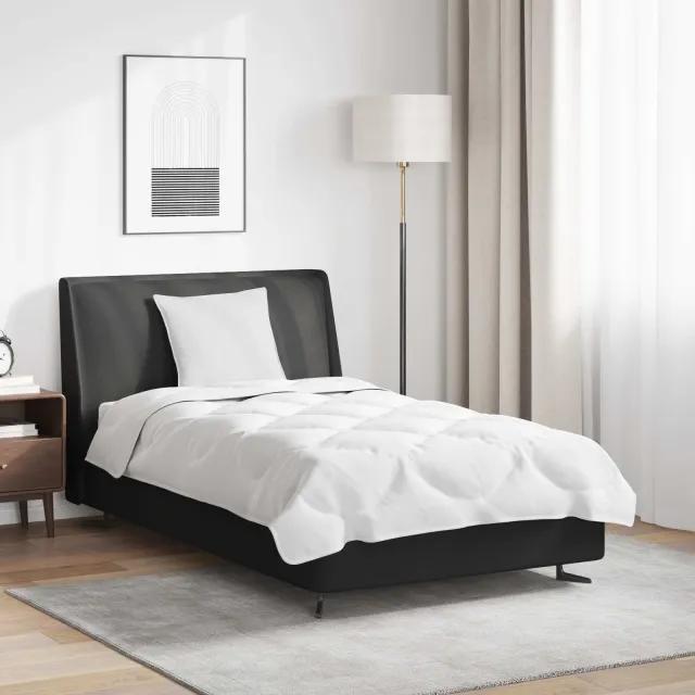 vidaXL Dekbed Set met kussen 2 st Wit Microfibre