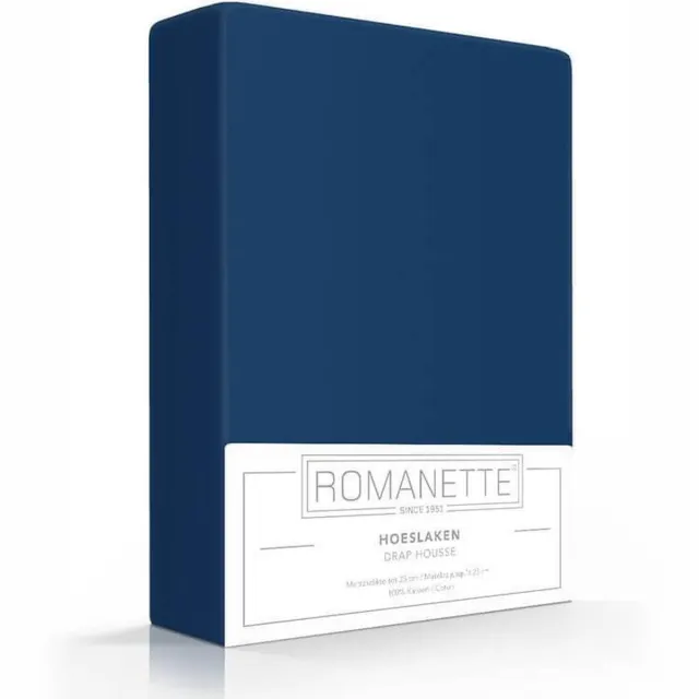 Romanette Luxe Verkoelend Hoeslaken Katoen - Navy blauw