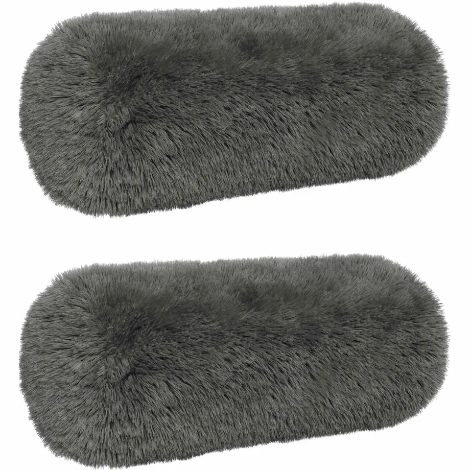 vidaXL Kussensloop 2 st HEERLEN Lichtgrijs Ø 15 x 40 cm PV Fleece, foto 3