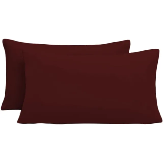 Poligino Set van 2 Kussenslopen 50x90 cm, Zacht Microvezel, Bordeauxrood