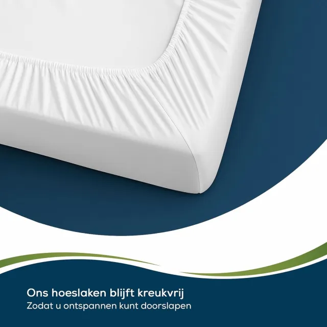 Famanu Waterdicht hoeslaken 200x220 cm, ademend en geruisloos matrasbeschermer, hygiënisch, wasbaar tot 95 °C – Wit