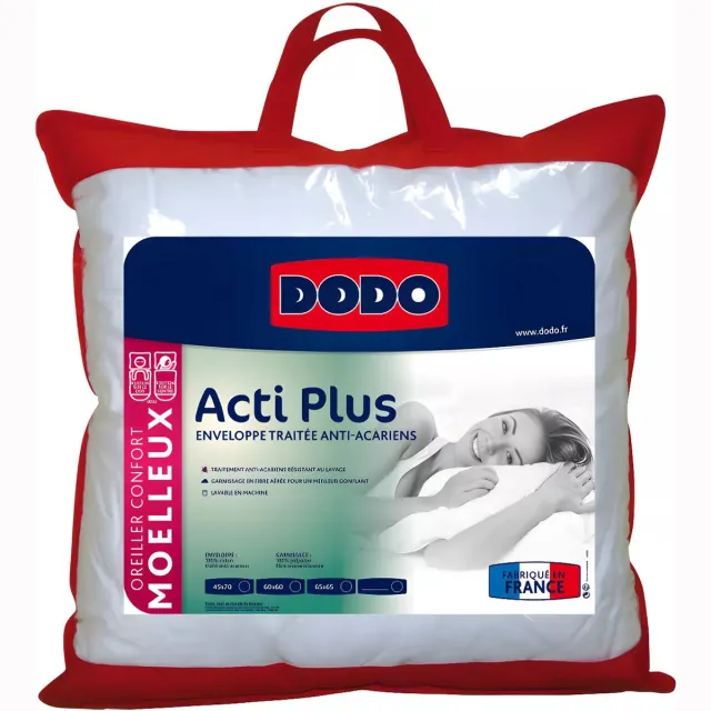 Vente-unique Anti-allergie hoofdkussen DODO - 65 x 65 cm - ACTI PLUS II Wit