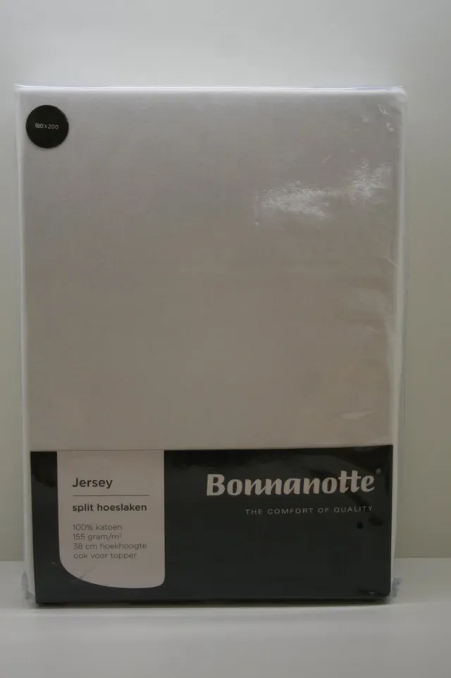 Bonnanotte Hoeslaken - Split - Jersey - 180x200/210 - wit