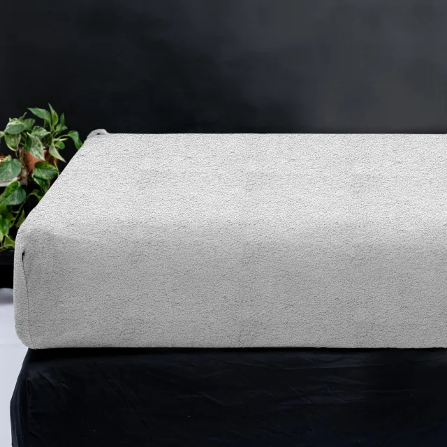 Sleeptime Teddy Hoeslaken - Superzacht en Warm - Eenpersoons 90x200 cm - Hoekhoogte 30 cm - Grijs