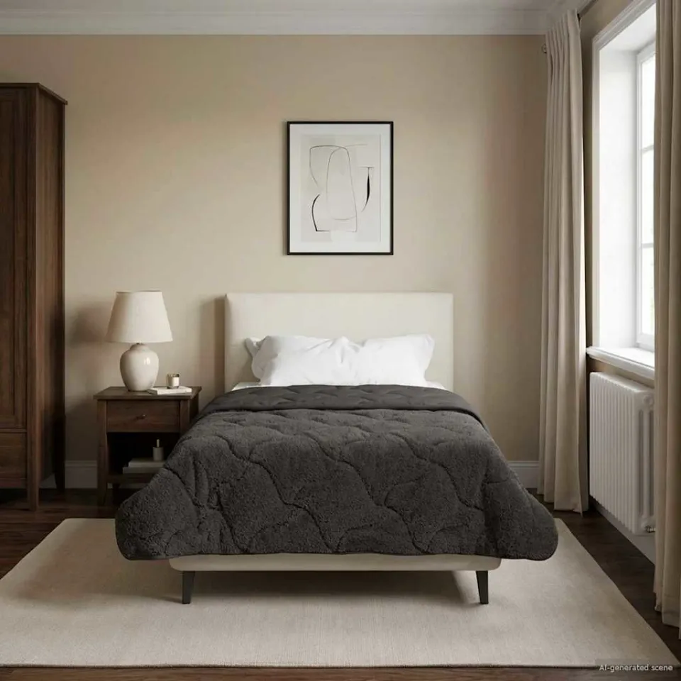 vidaXL Vol jaar dekbed 135 x 220 cm anthraciet, foto 4
