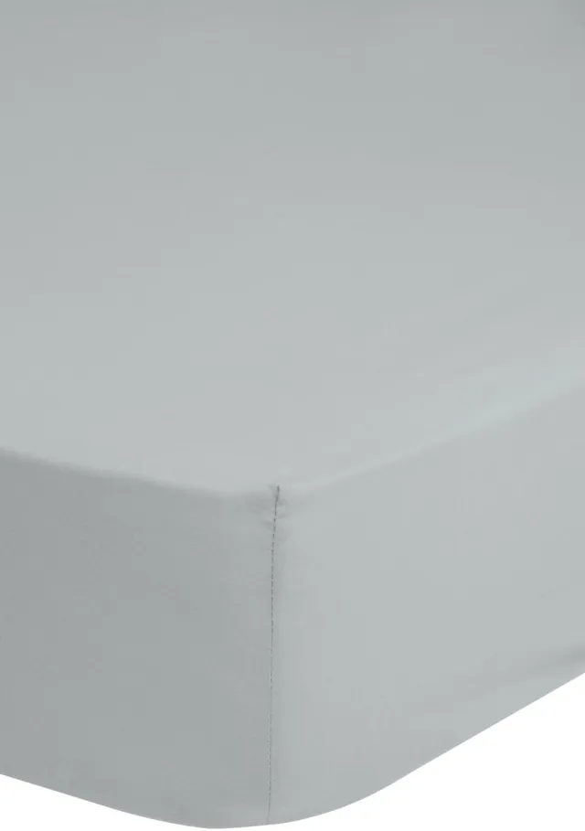 Good Morning hoeslaken effen kleur - 1 persoons 100x200 cm - Lichtgrijs - 100% Katoen renforce Light Grey