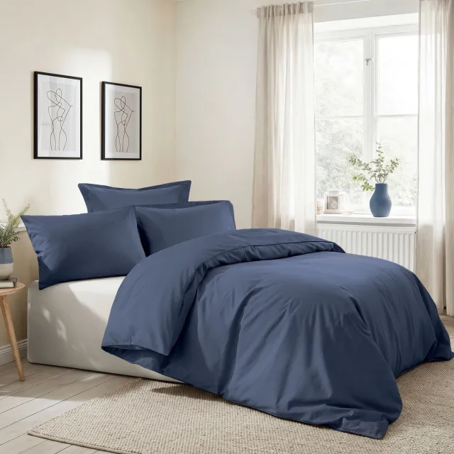 L'essentiel Maison Dekbedovertrekset – Donkerblauw – Katoen (Ranforce)