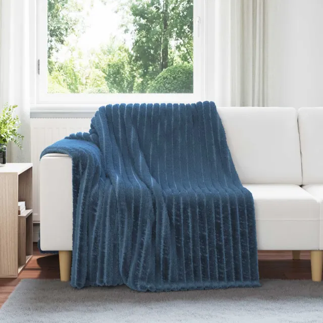 vidaXL Kleden 6 st Marineblauw 200 x 150 cm 4,75 kg Fleece, foto 2