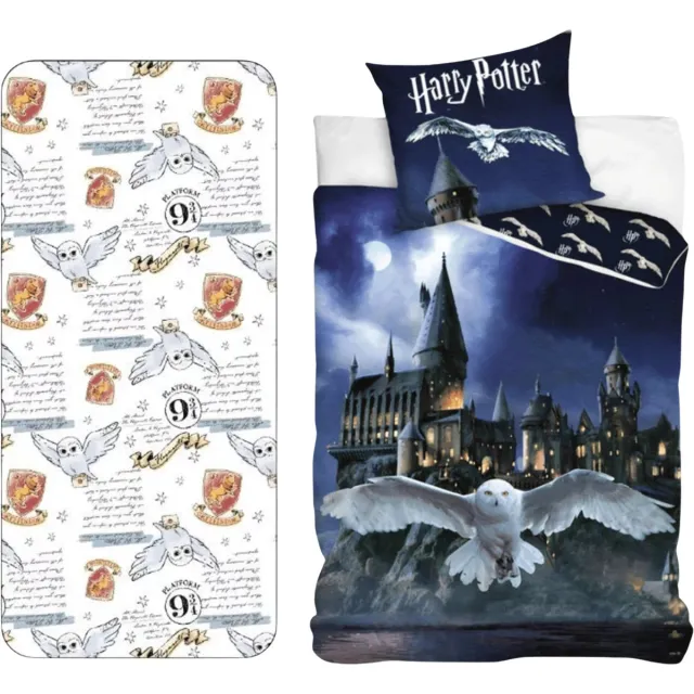 Harry Potter slaapkamerset; dekbedovertrek en hoeslaken slaapkamer set