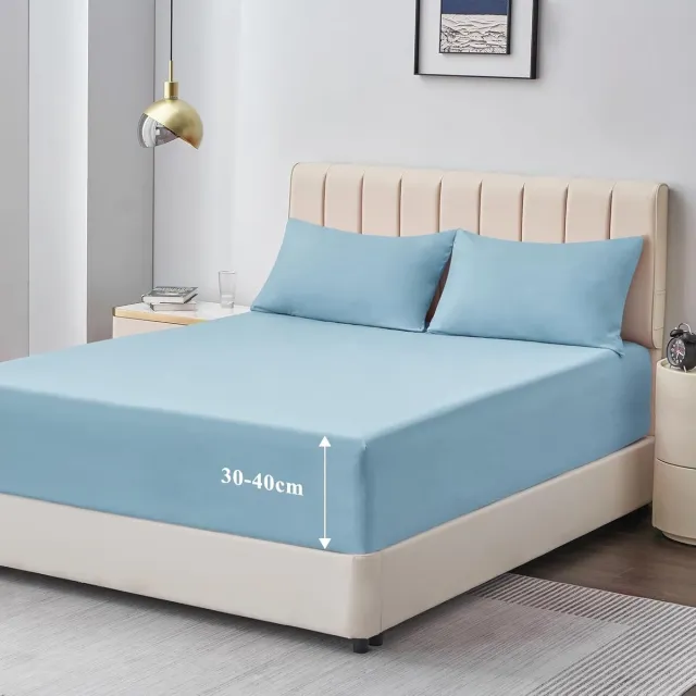 Aisbo Fitted Sheet van Premium Microfiber lichtblauw