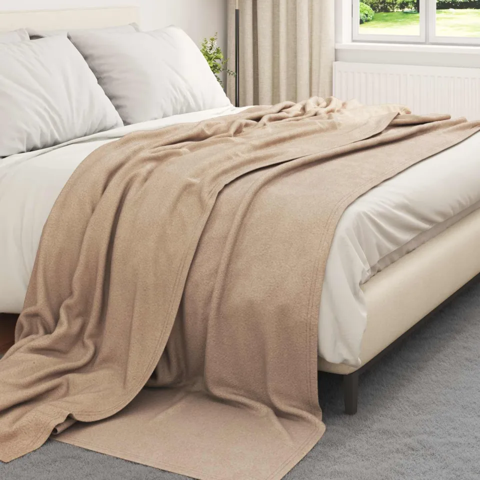 vidaXL Kleden 6 st Camel 240 x 220 cm 4,28 kg Fleece, foto 3
