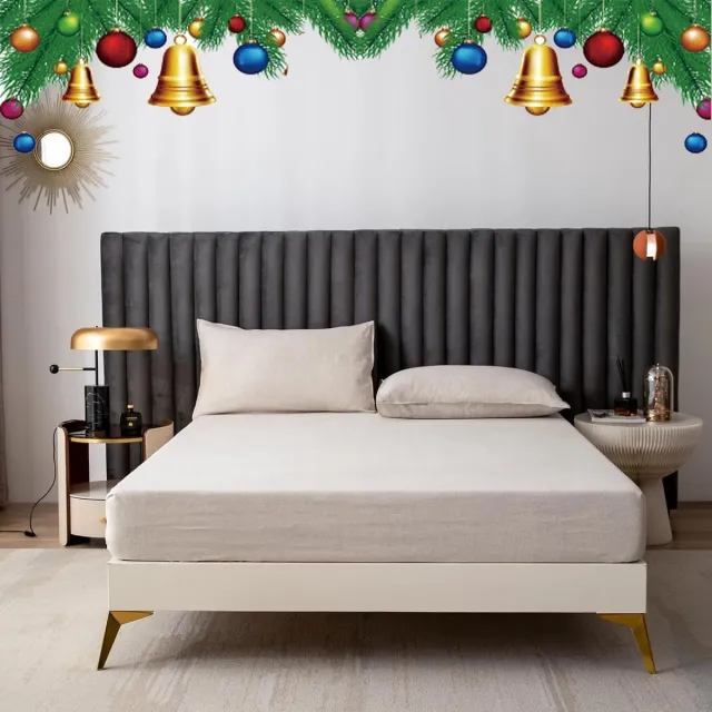 JGS Luxe Hoeslaken van 100% Puur Linnen, 180x200cm Hoeslaken met Diepe Zak en Temperatuurregulerende Eigenschappen natuurlijk linnen