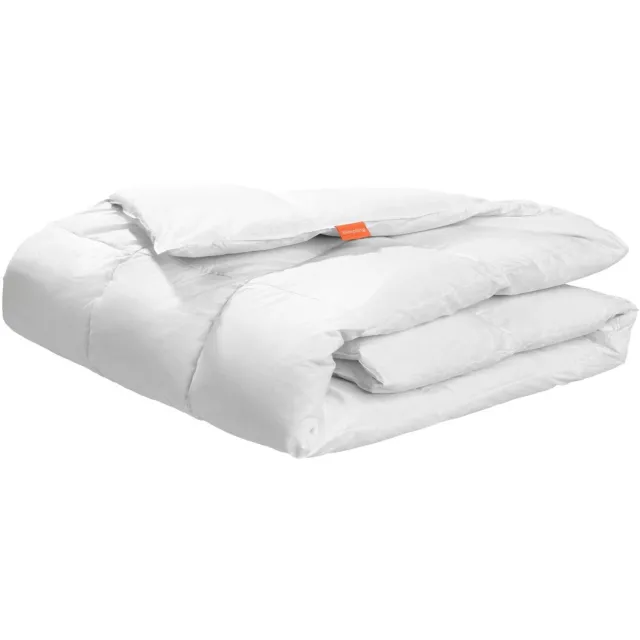 Sleepling 135 x 200 cm veren dekbed | dekbed gevuld met 100% veren van klasse 1 | Downpass- en Nomite-gecertificeerd | doorgestikt dekbed | verendekbed | tijk van mako-katoen | wasbaar op 60 graden | gemaakt in de EU | wit