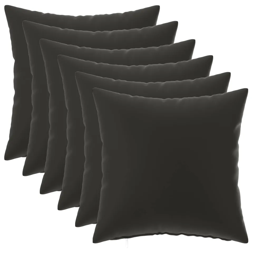 vidaXL Kussensloop 6 st HEERLEN Zwart 45 x 45 cm Polyester, foto 4