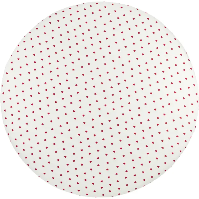 Meyco rond boxmatras hoeslaken Sweet Heart wit/rood