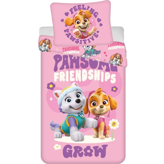 PAW Patrol dekbedovertrek Pawsome friendship grow 140 x 200 cm - 70 x 90 cm - polyester Roze