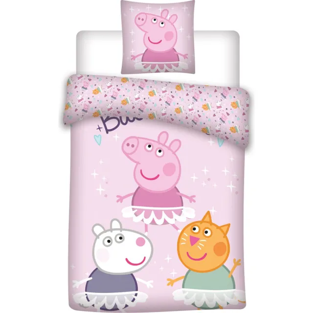Peppa Pig Dekbedovertrek Friends - Eenpersoons - 140 x 200 cm - Katoen Multi Colour