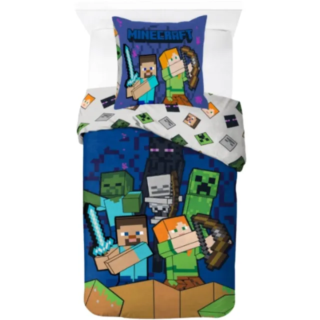 Minecraft Dekbedovertrek - Voor de kinderkamer - Groen Meerkleurig