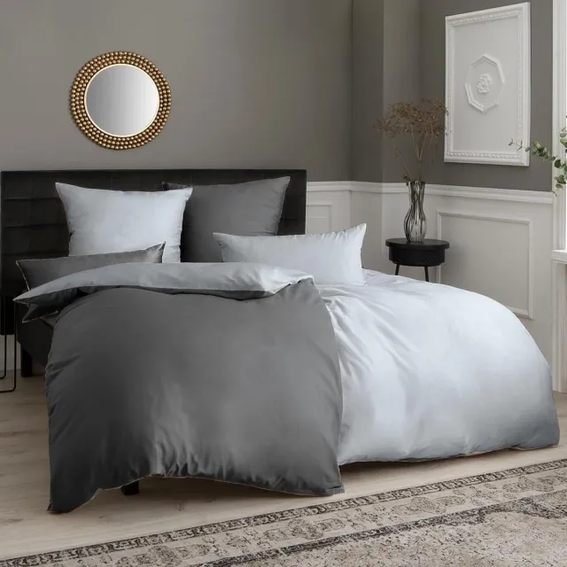 Ibenzoa Beddengoedset van Luxe Microvezel met Strijkvrije en Kreukvrije Eigenschappen in Grijze Tint grijs