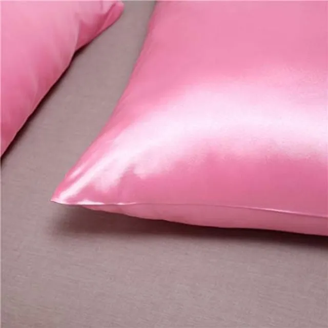Famanu Zijden satijnen kussenslopen 50x75 cm roze set 2, zachte moerbeihoes voor haar en huid, envelopsluiting glad