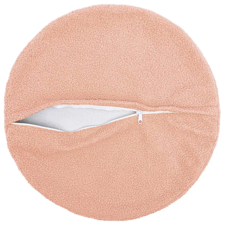 vidaXL Kussensloop 6 st HEERLEN Roze Dia. 30 cm Bouclé, foto 4
