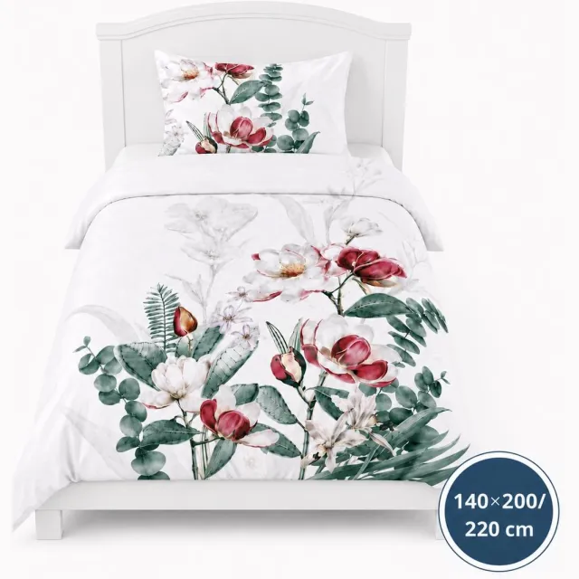 Roden Blue Dekbedovertrek - 140x200/220 - Wit Multi Bloemen - Oase Design - Luxe, Zacht & Ademend - Inclusief Kussensloop - Kleurvast