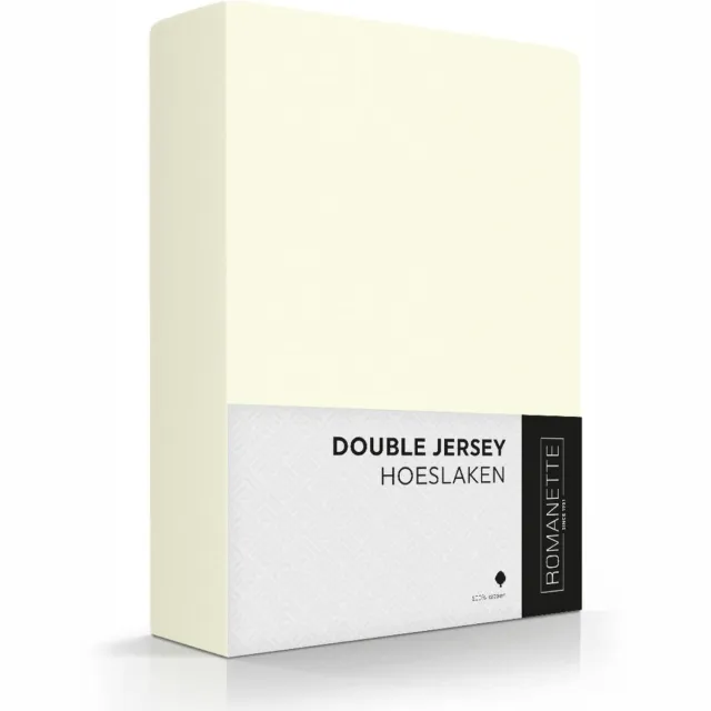 Romanette Luxe Dubbel Jersey Hoeslaken - Ivoor
