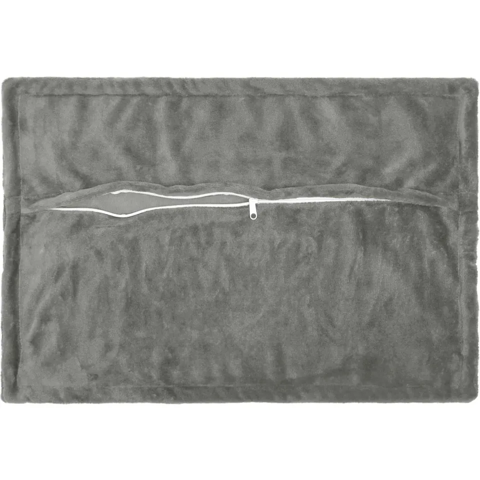 vidaXL Kussensloop 2 st HOUTEN Donkergrijs 40 x 60 cm Flanel, foto 4