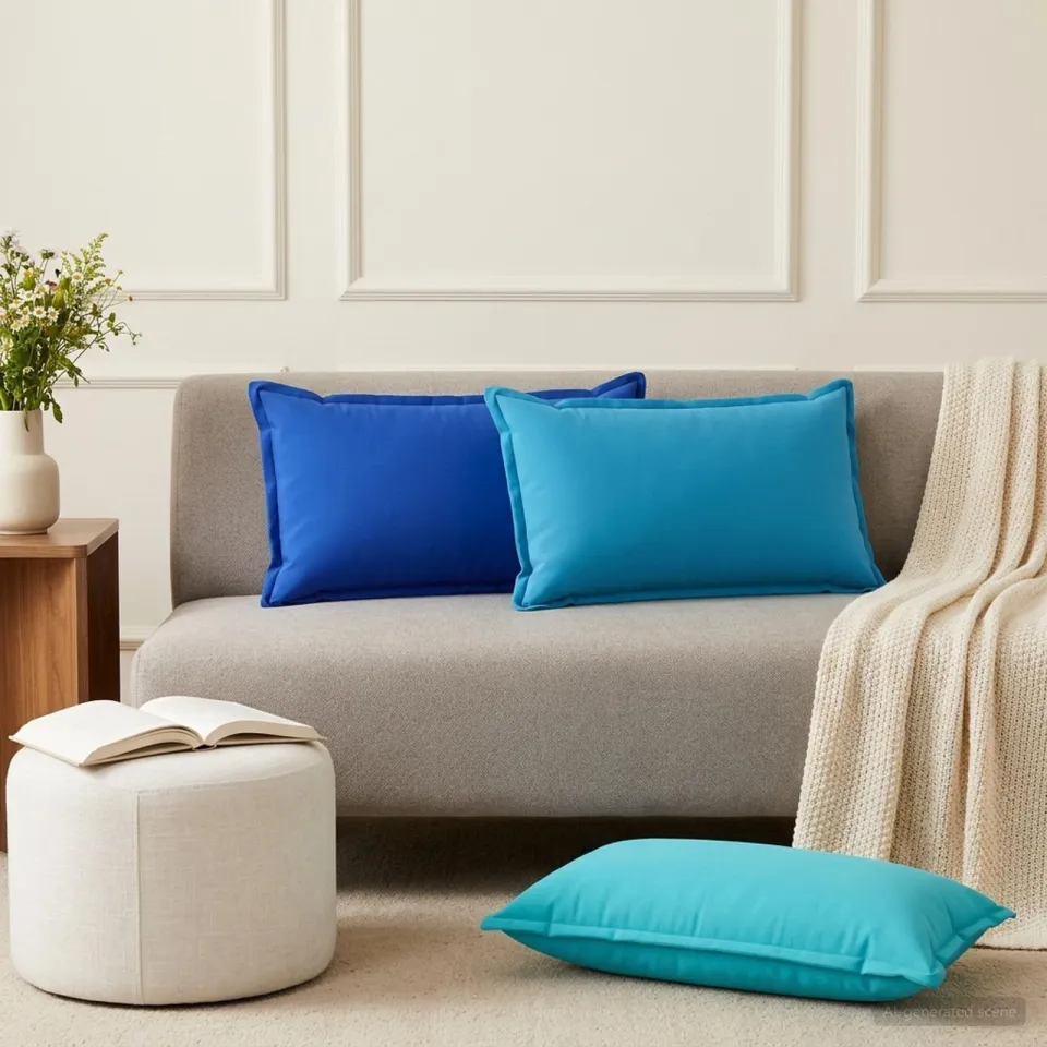 vidaXL Kussensloop 6 st HOUTEN Lichtblauw 40 x 70 cm Polyester blauw, foto 2