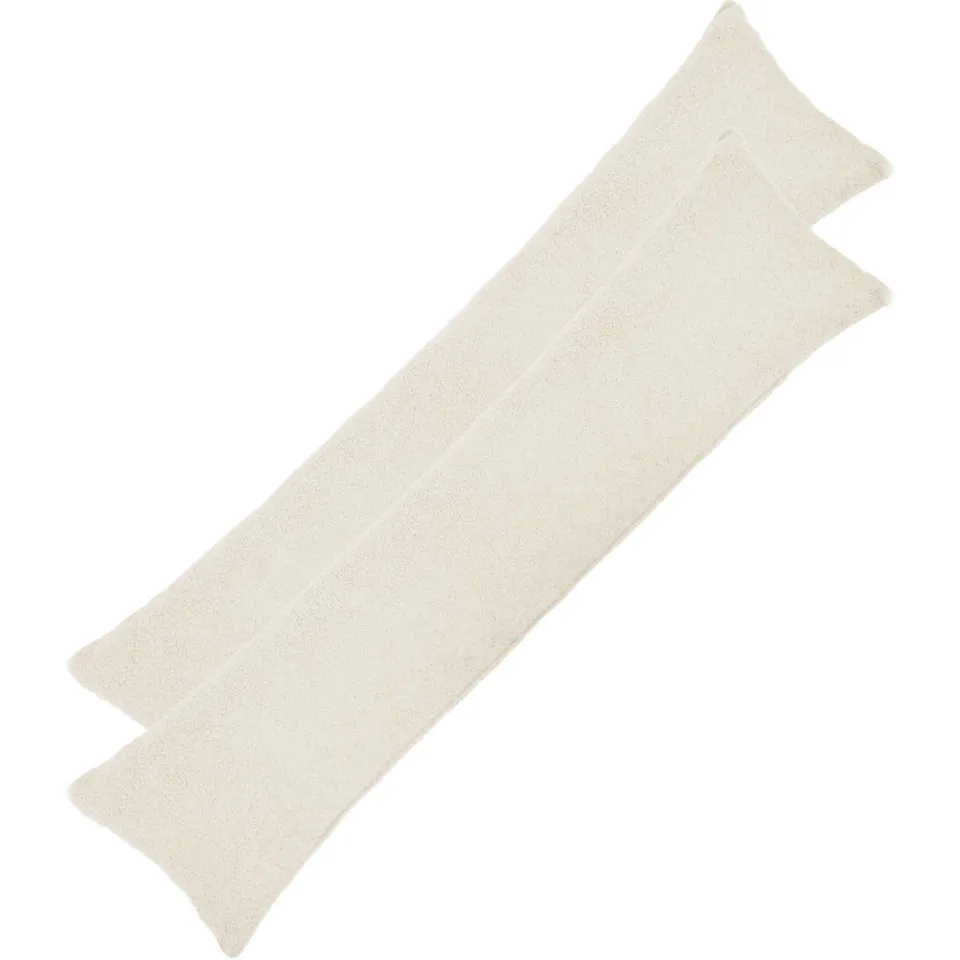 vidaXL Kussensloop 2 st HEERLEN Crèmekleurig 40 x 145 cm Bouclé, foto 3