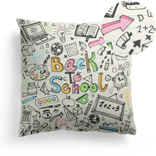 DOMAREX Decoratieve Kussensloop 45x45 cm - Educatief Alfabet & School Thema Multicolor