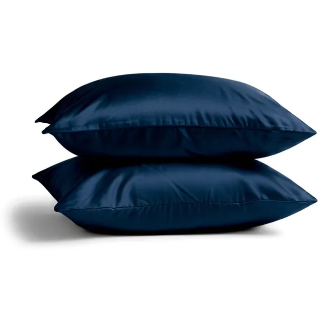 Silk Heaven 2x Zijden Kussensloop 40x80cm Blauw Ritssluiting 19 Momme - Kussensloop set - Luxe Silk Kussensloop 100% moerbei zijde - Zijde kussensloop - Silk Heaven - 40x80cm / Ritssluiting