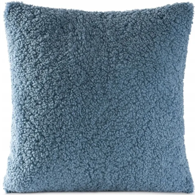 Eurofirany Bukla Blauwe Kussenhoes 45x45cm - Zacht Bouclé Materiaal