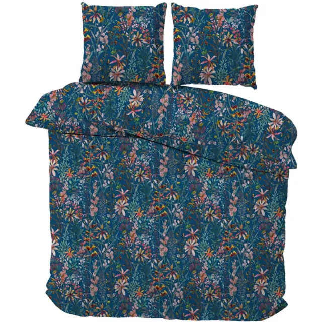 iSleep Dekbedovertrek Denise - Tweepersoons - 200x200/220 cm - Blauw