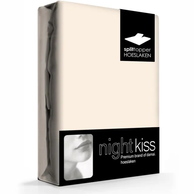 Damai Topcover katoen 200 x 210 (08) silver sand BI-inkeping enkel (tot 8 cm) Nightkiss Beige