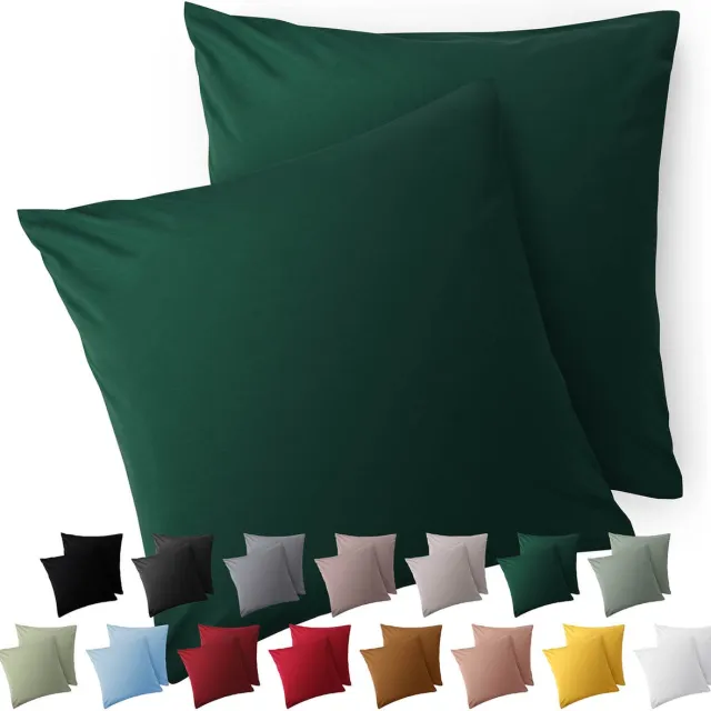 Blumtal Kussensloop Microvezel Kussenhoes 60 x 60 cm - Donkergroen - Set van 2