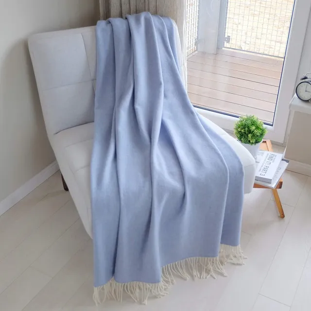 Linen & Cotton Stonewold Woonkamer Deken – Warme Dekentje – Sofa Deken – Winter Deken Blauw